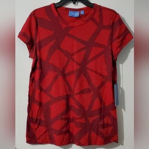 Simply Vera Wang women's red Patterned shirt. NWT
